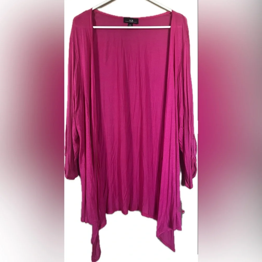 AGB Women's Pink Open Front Cardigan-lightweight. New with tags. Women's size 2X
